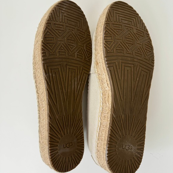 UGG Heidi Platform Espadrille Perforated Suede Leather Slip-On Flats | Size 8 - Picture 5 of 8